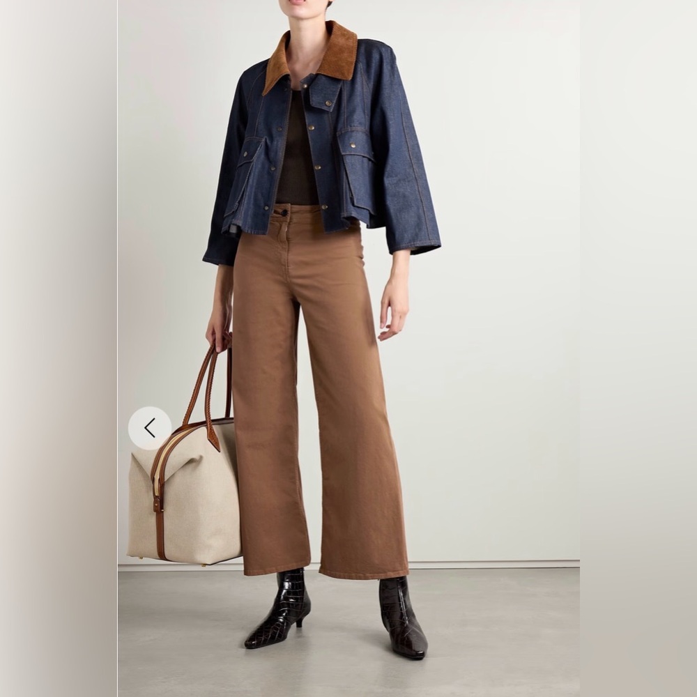Nili Lotan Brown Twill Denim Jeans, Size 12